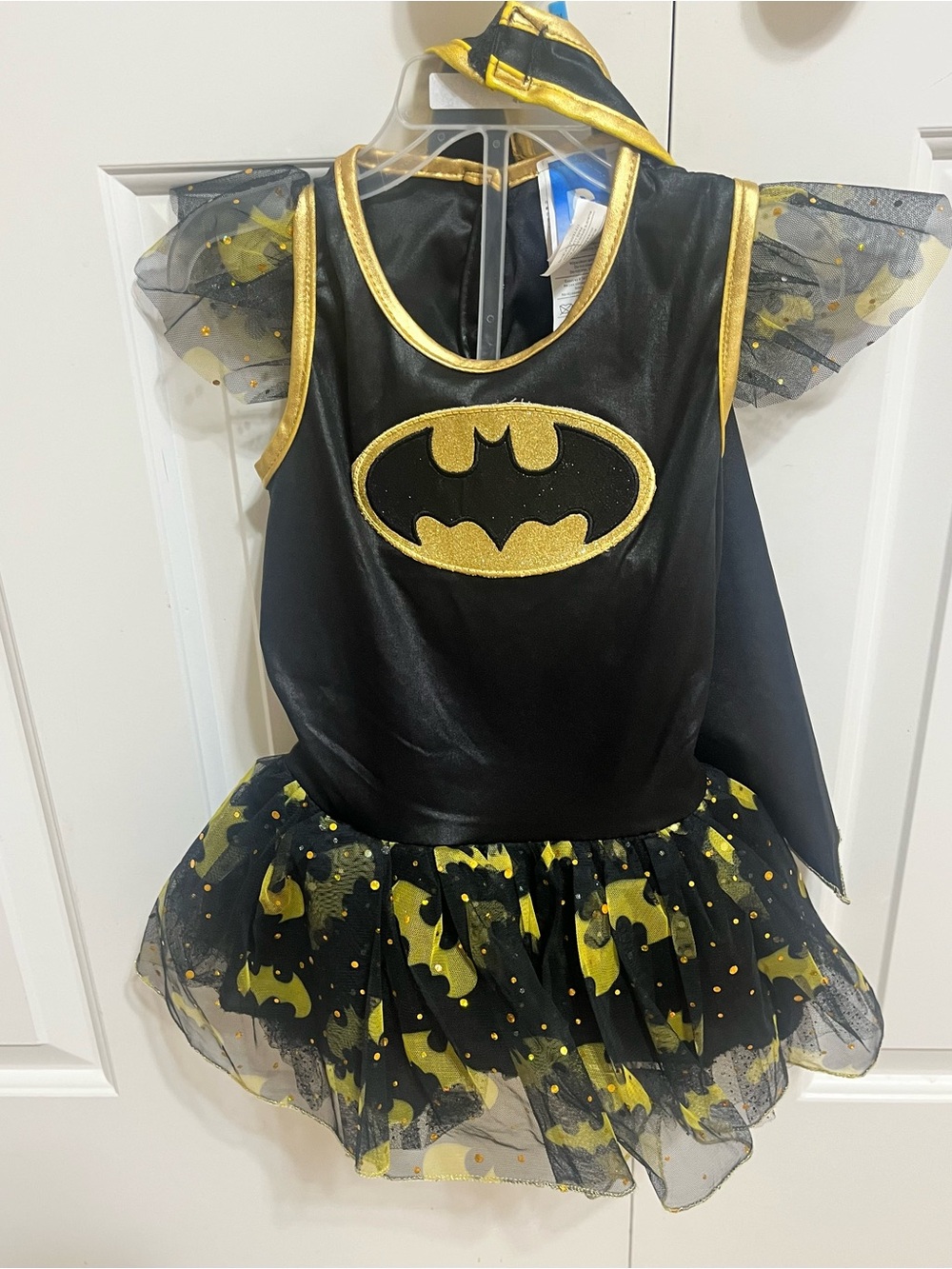DC Superhero Girls Batgirl Black and Gold Kids Costume Dress- S